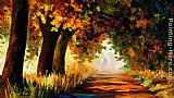Leonid Afremov UNDER THE ARCH OF AUTUMN painting
